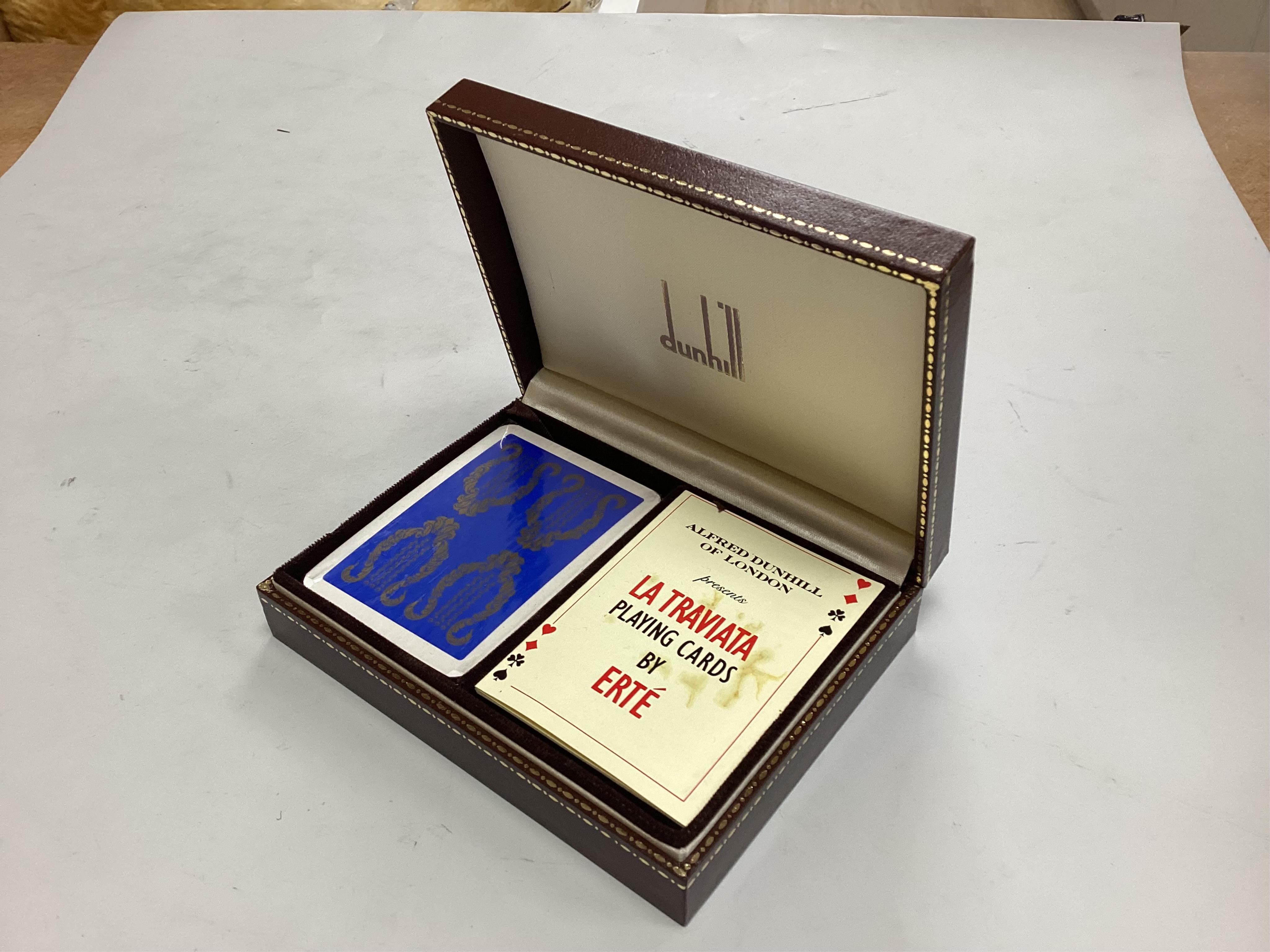 A set of Dunhill Erté playing cards, cased
